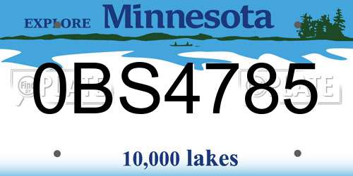 0BS4785 Minnesota License Plate