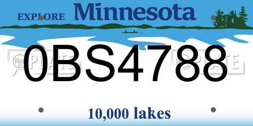 0BS4788 Minnesota License Plate
