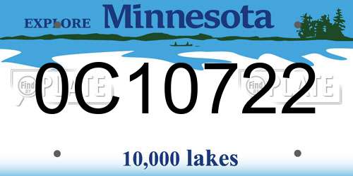 0C10722 Minnesota License Plate