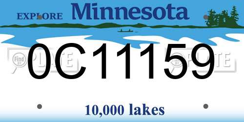 0C11159 Minnesota License Plate