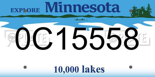 0C15558 Minnesota License Plate