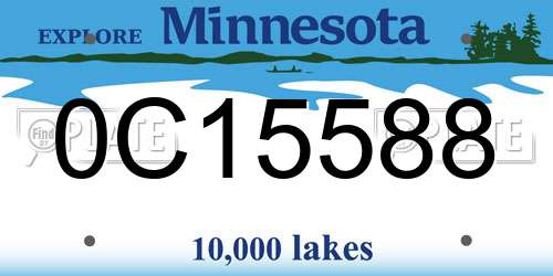 0C15588 Minnesota License Plate