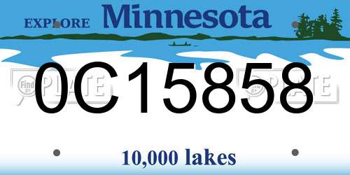 0C15858 Minnesota License Plate