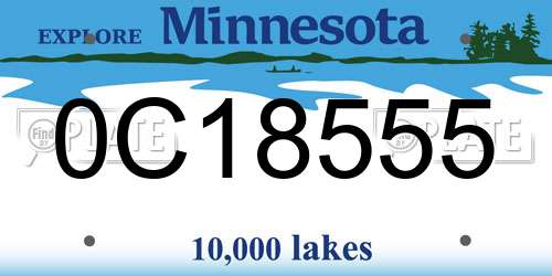 0C18555 Minnesota License Plate