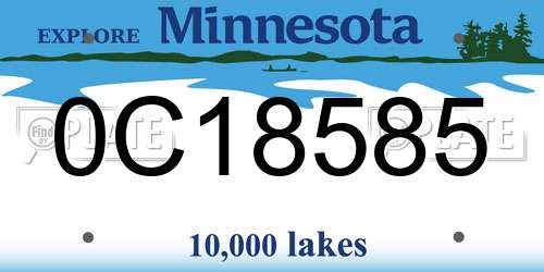 0C18585 Minnesota License Plate
