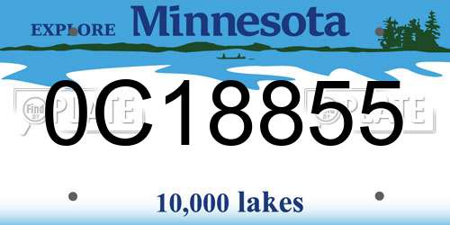 0C18855 Minnesota License Plate