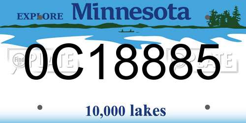 0C18885 Minnesota License Plate