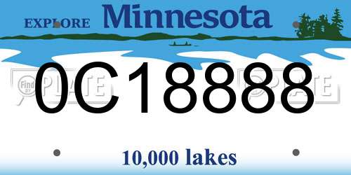 0C18888 Minnesota License Plate