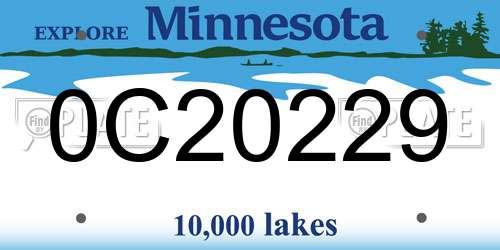0C20229 Minnesota License Plate