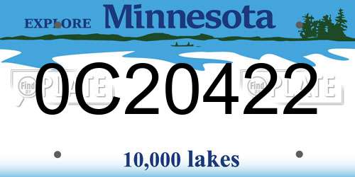 0C20422 Minnesota License Plate