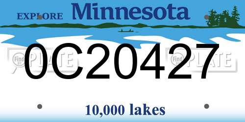 0C20427 Minnesota License Plate
