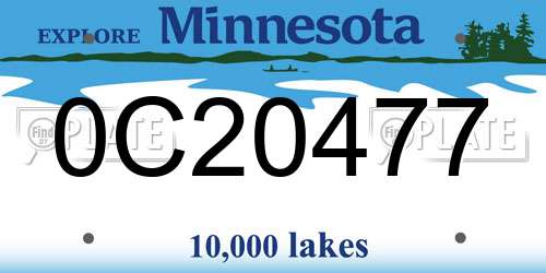 0C20477 Minnesota License Plate
