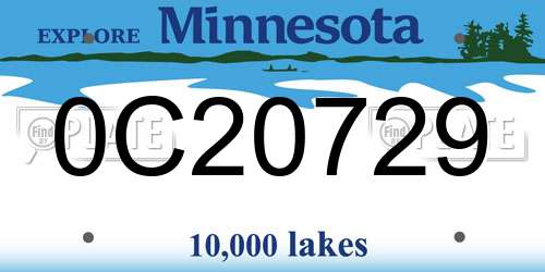 0C20729 Minnesota License Plate