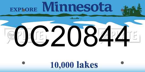 0C20844 Minnesota License Plate