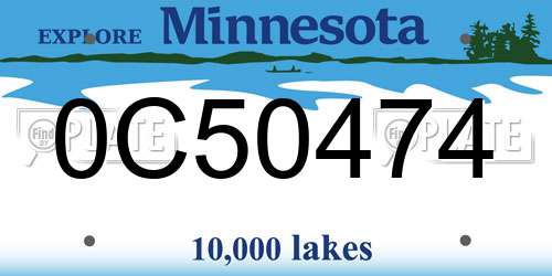 0C50474 Minnesota License Plate