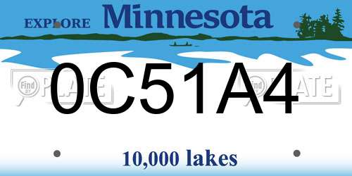 0C51A4 Minnesota License Plate