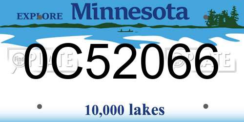 0C52066 Minnesota License Plate