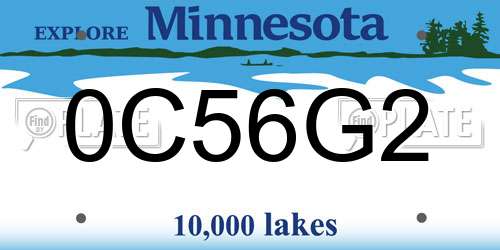0C56G2 Minnesota License Plate