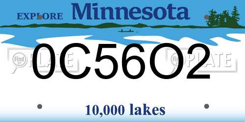 0C56O2 Minnesota License Plate