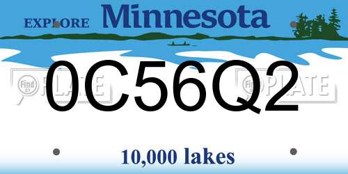 0C56Q2 Minnesota License Plate