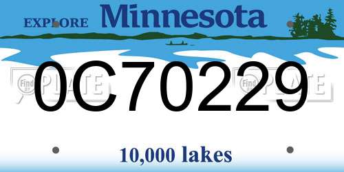 0C70229 Minnesota License Plate