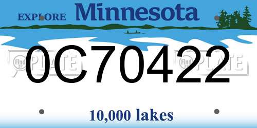 0C70422 Minnesota License Plate