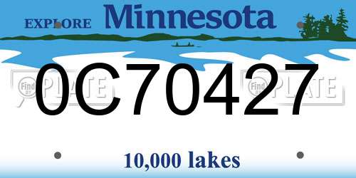 0C70427 Minnesota License Plate