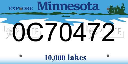 0C70472 Minnesota License Plate