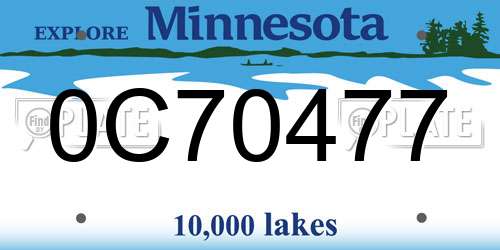 0C70477 Minnesota License Plate