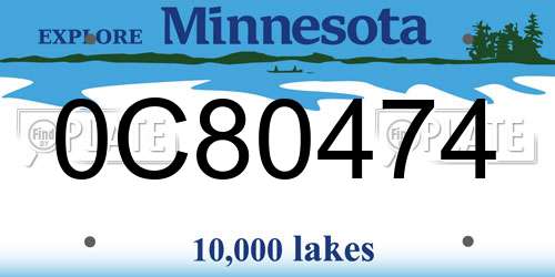 0C80474 Minnesota License Plate