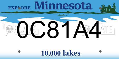 0C81A4 Minnesota License Plate