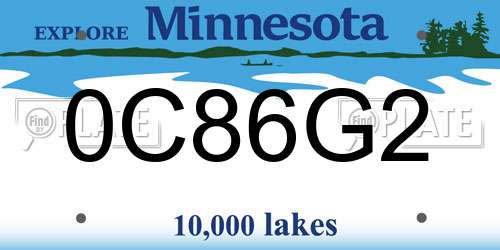 0C86G2 Minnesota License Plate