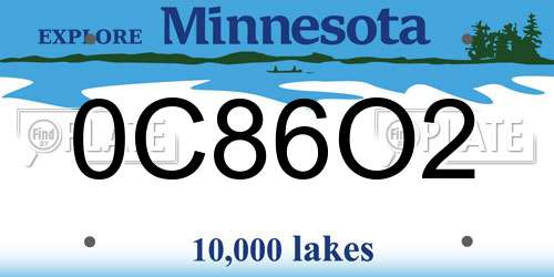 0C86O2 Minnesota License Plate