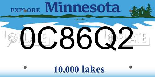 0C86Q2 Minnesota License Plate