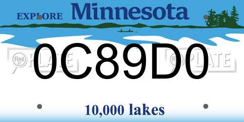 0C89D0 Minnesota License Plate