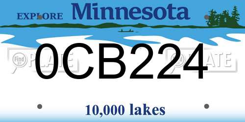 0CB224 Minnesota License Plate