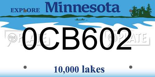 0CB602 Minnesota License Plate