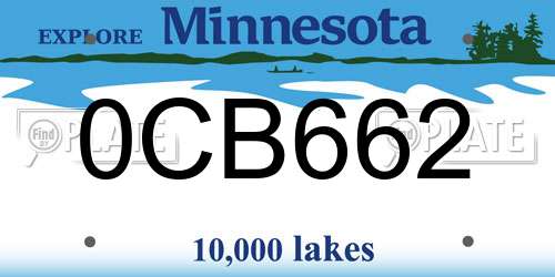 0CB662 Minnesota License Plate