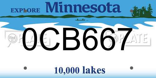 0CB667 Minnesota License Plate