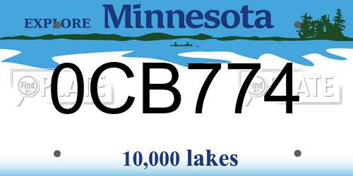 0CB774 Minnesota License Plate