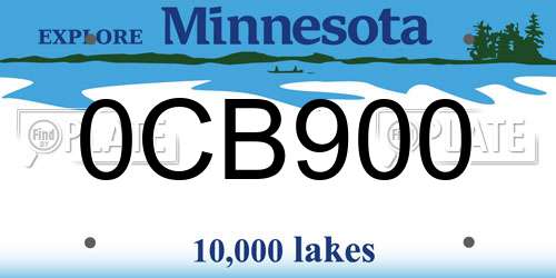 0CB900 Minnesota License Plate