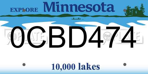 0CBD474 Minnesota License Plate