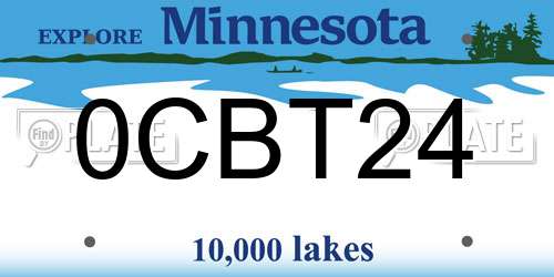0CBT24 Minnesota License Plate