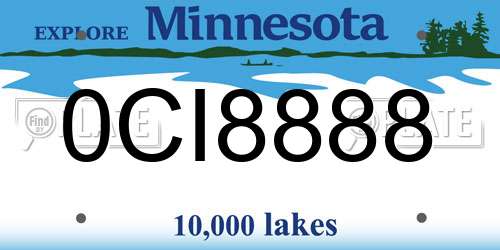 0CI8888 Minnesota License Plate
