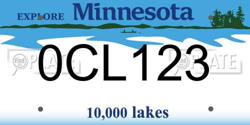 0CL123 Minnesota License Plate