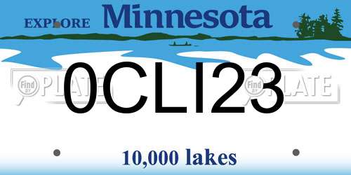 0CLI23 Minnesota License Plate