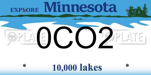 0CO2 Minnesota License Plate