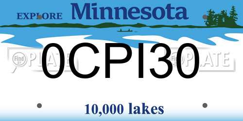 0CPI30 Minnesota License Plate