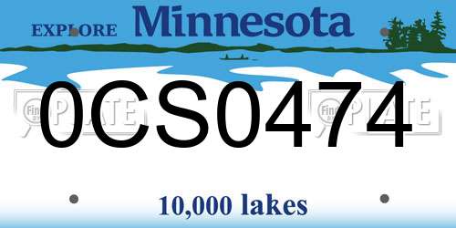 0CS0474 Minnesota License Plate