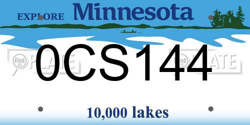 0CS144 Minnesota License Plate